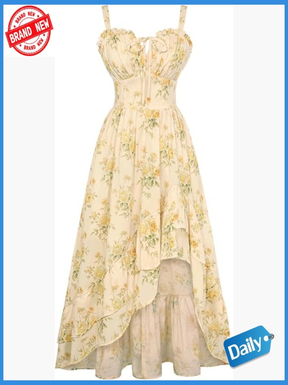 Floral Corset Maxi Dress with Pockets Sleeveless A-Line Smocked Back